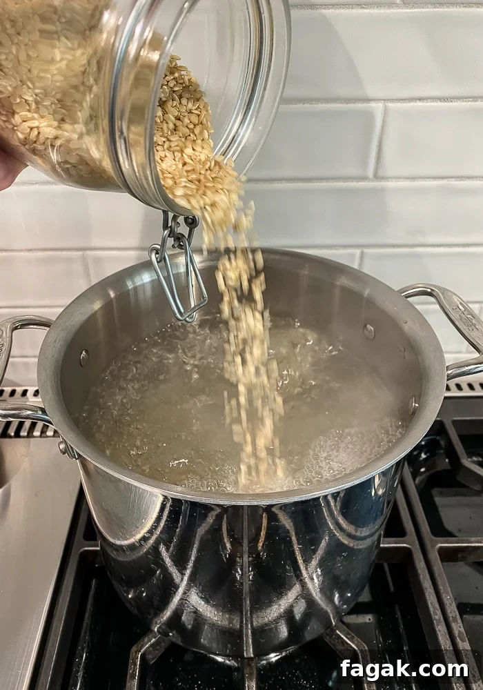pouring rice into pot | afoodcentriclife.com