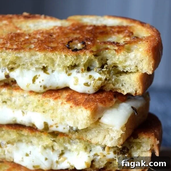 Pesto grilled cheese