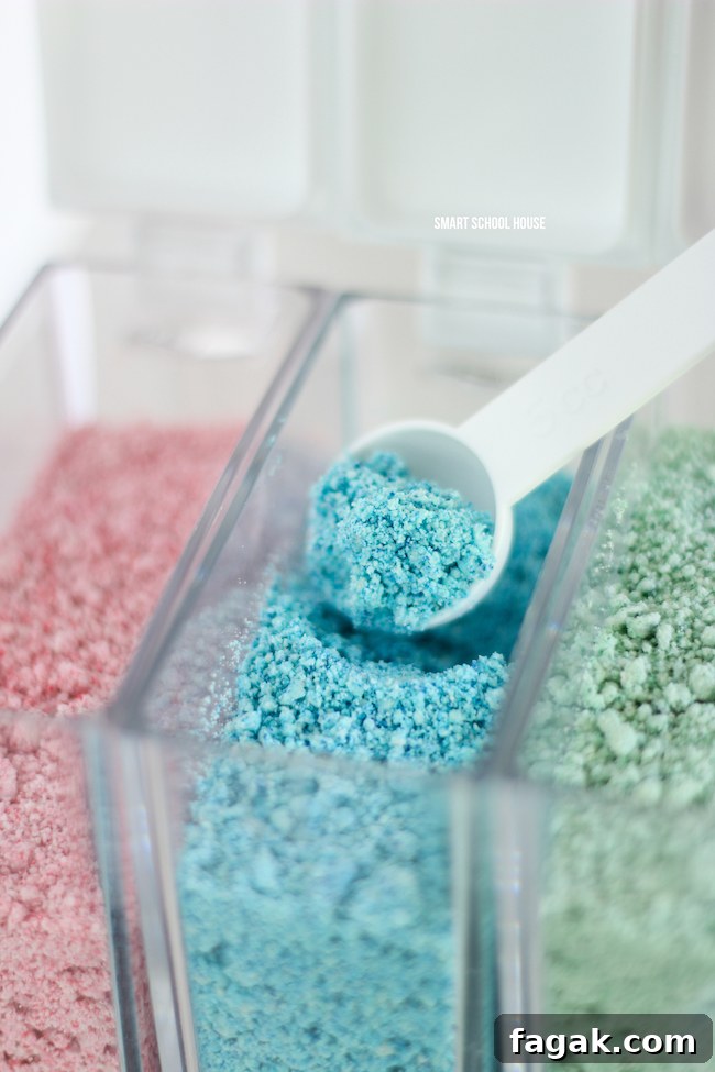 Cloud Dough Fluff - 2 ingredient softest cloud dough fluff recipe. Lasts for months! Doesn't dry out. Kids love to play with it! DIY sensory play idea.