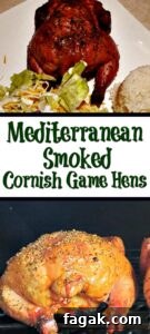 Mediterranean smoked Cornish game hens