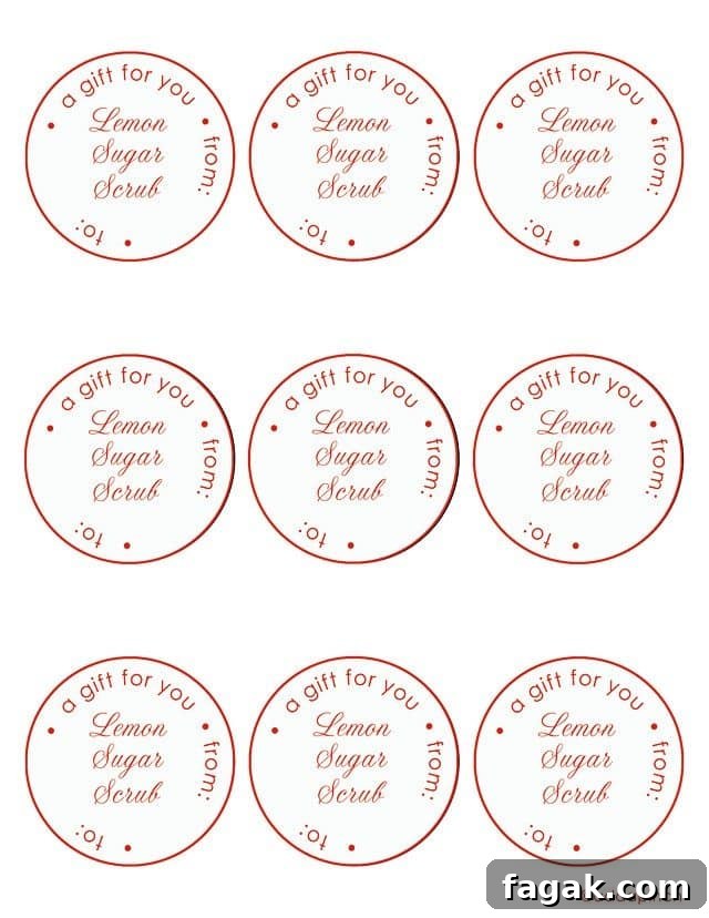 Lemon Sugar Scrub Printable Labels
