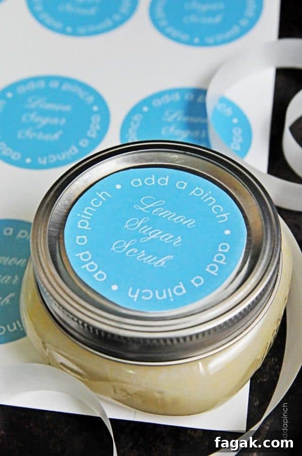 jar of lemon sugar scrub