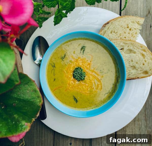 broccoli soup plated