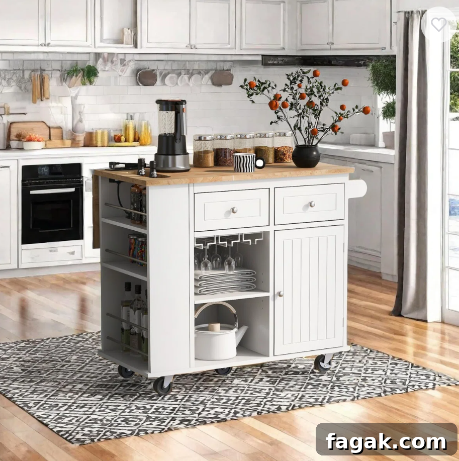 Rolling kitchen cart