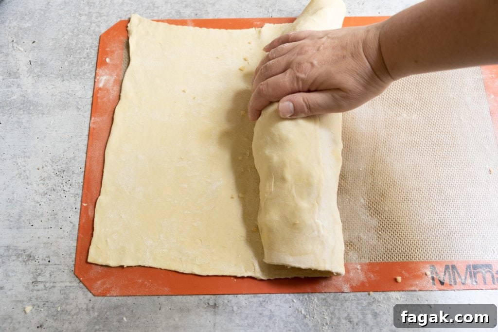 Baked strudel on tray