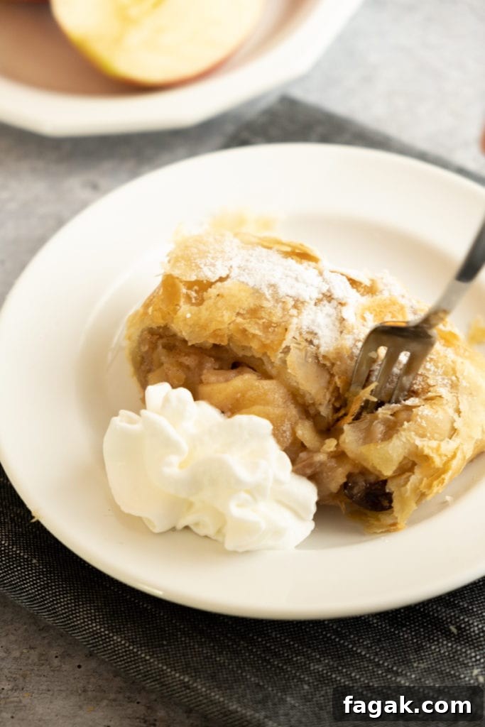 Whole apple strudel