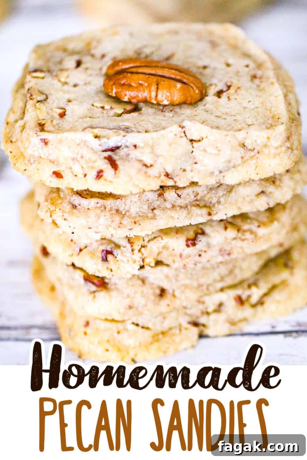 Homemade Pecan Sandies shortbread cookies recipe