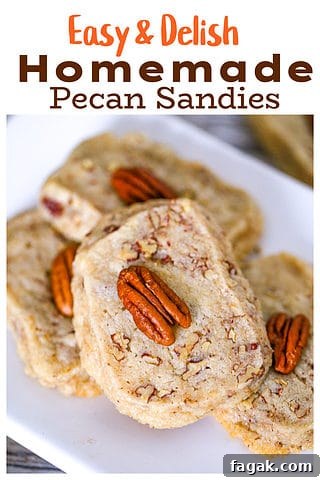 Homemade Pecan Sandies shortbread cookies recipe
