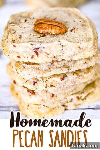 Homemade Pecan Sandies shortbread cookies recipe