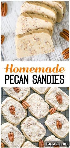 Homemade Pecan Sandies shortbread cookies recipe