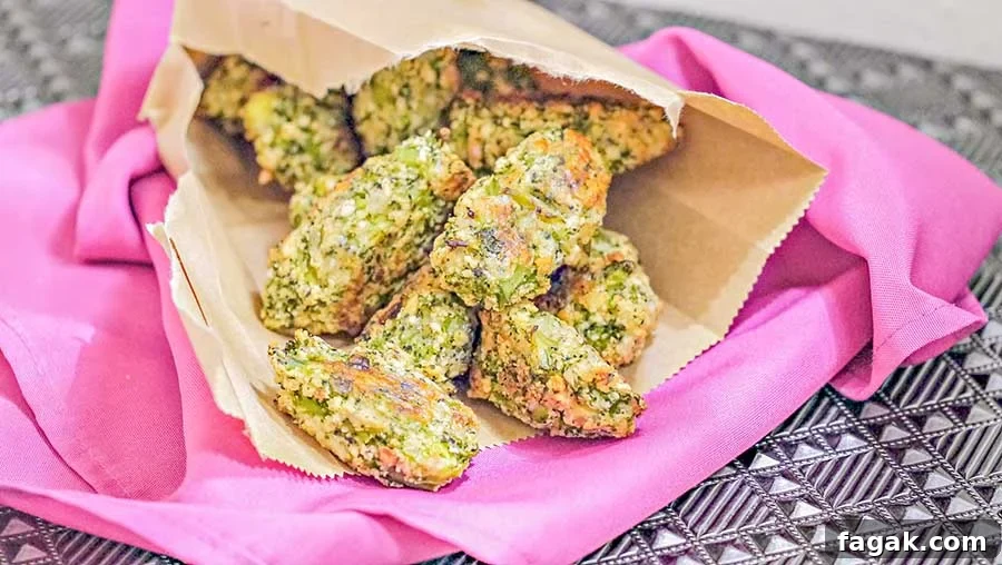 broccoli tots in a paper bag for tailgate party