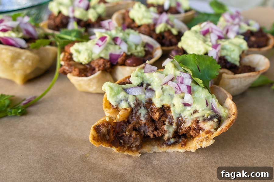 tortilla chili cups topped with aioli