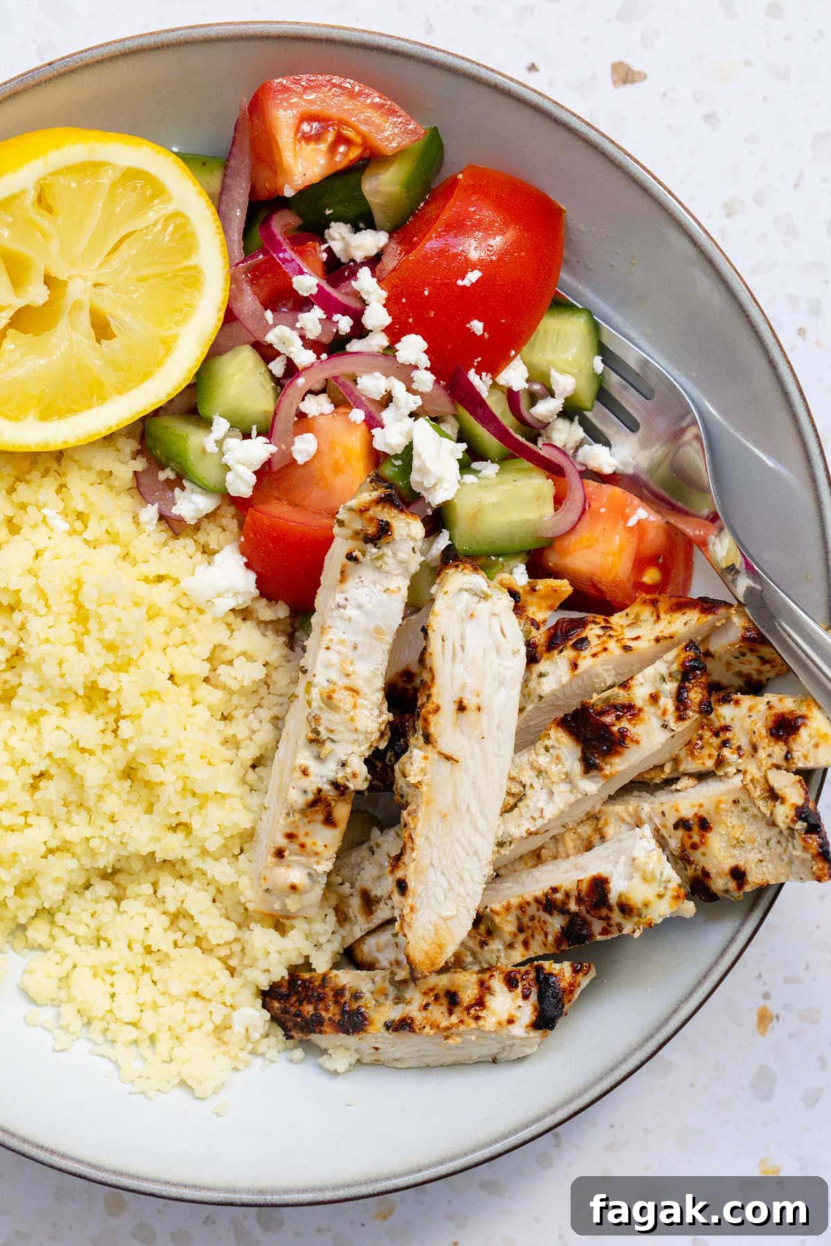 air fryer greek chicken bowl