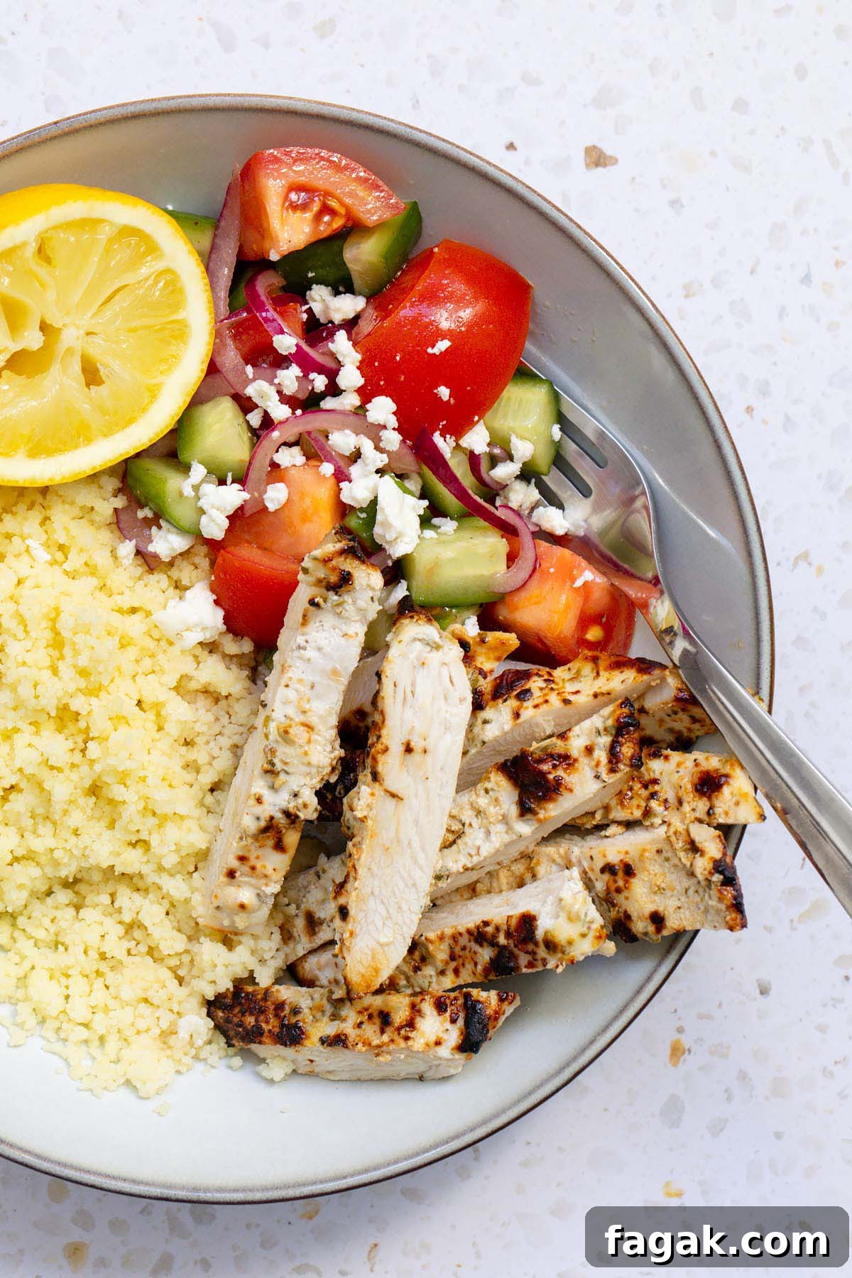 air fryer greek chicken bowl