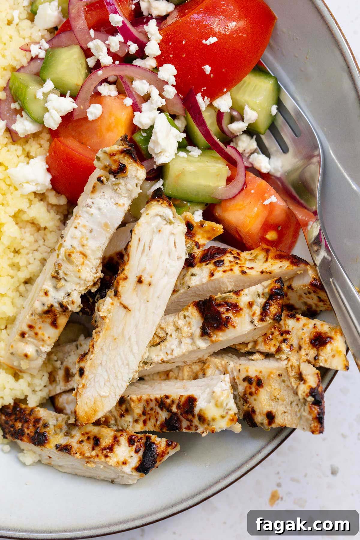 air fryer greek chicken bowl