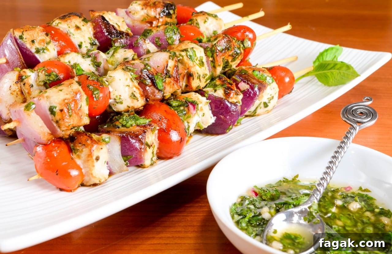 Grilled Chimichurri Chicken Skewers