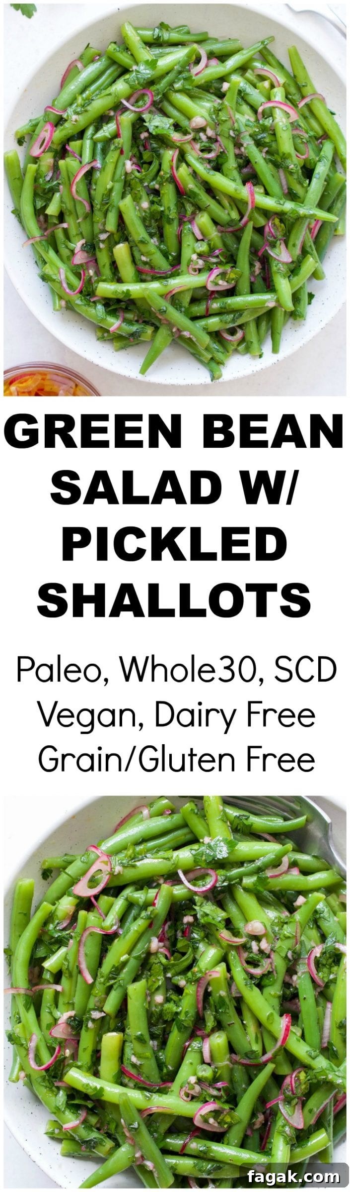 Served green bean salad
