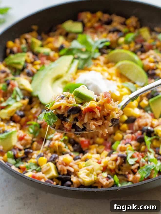 One-pan Spicy Mexican Rice Skillet