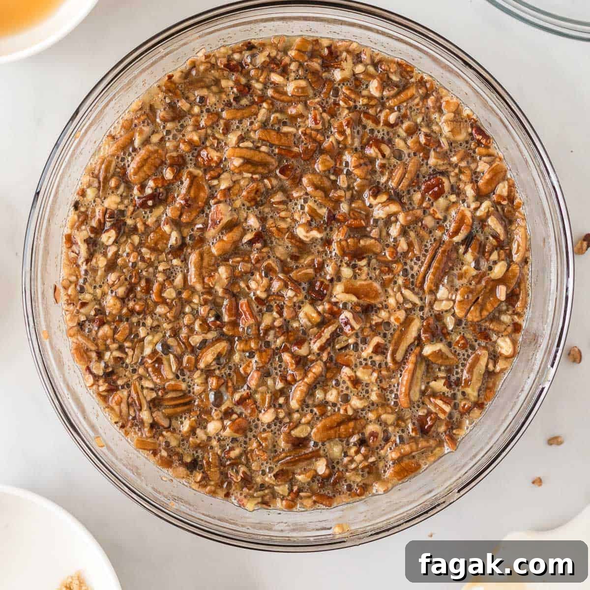mixed together pecan pie filling