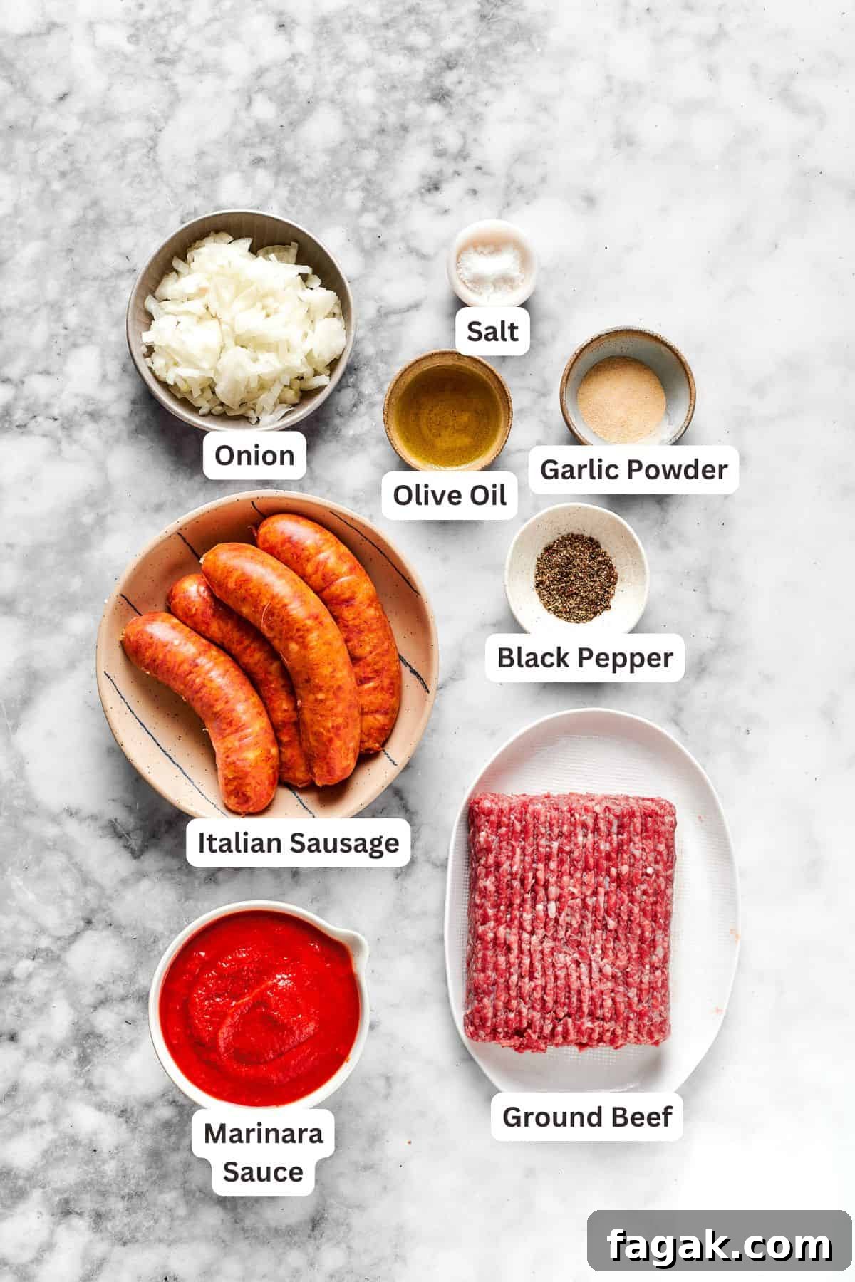 Ingredients for million dollar spaghetti.