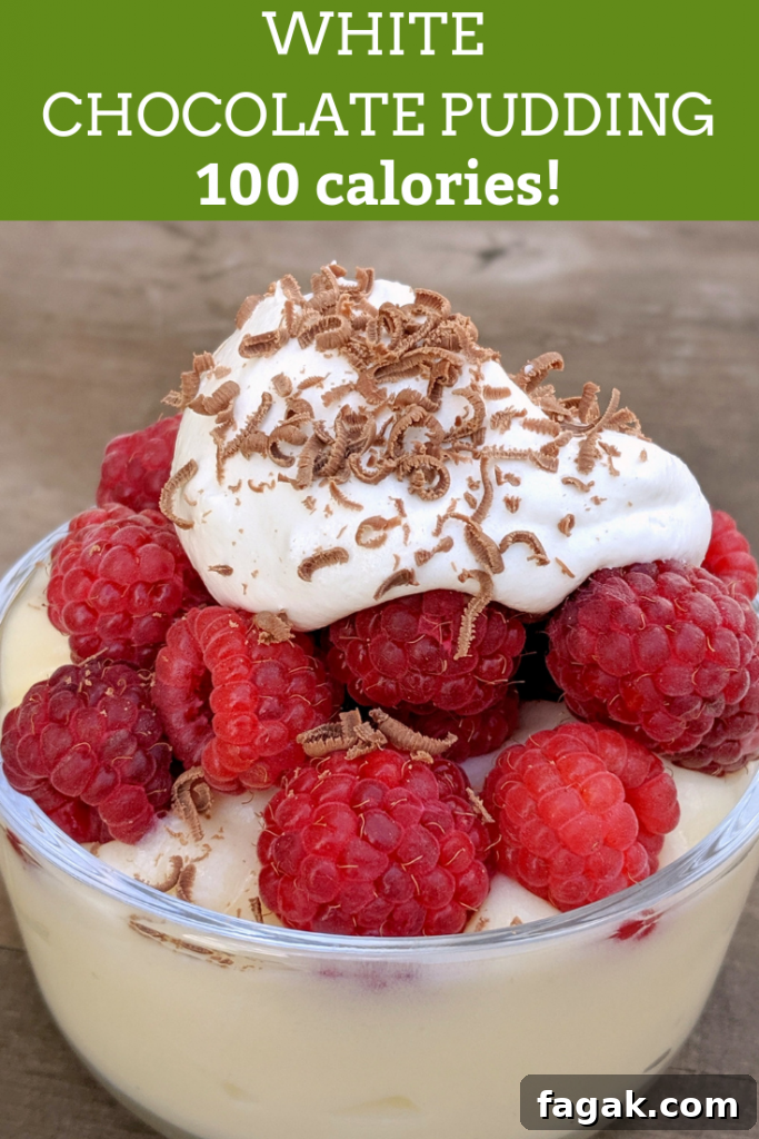 white chocolate pudding, low calorie dessert