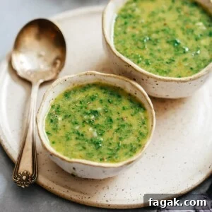two small dishes of green chimichurri