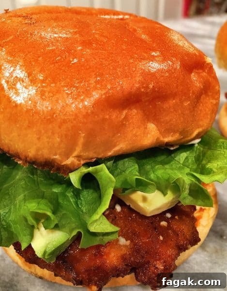 Buffalo Chicken Sandwich with Bleu Cheese and Crispy Ranch 8 Buffalo Chicken Sandwich with toppings ready to eat!