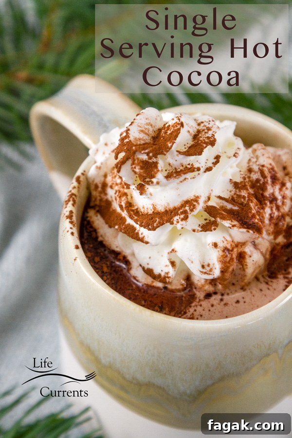 a light colored mug filled with hot cocoa topped with whipped cream and some evergreen boughs around it 
