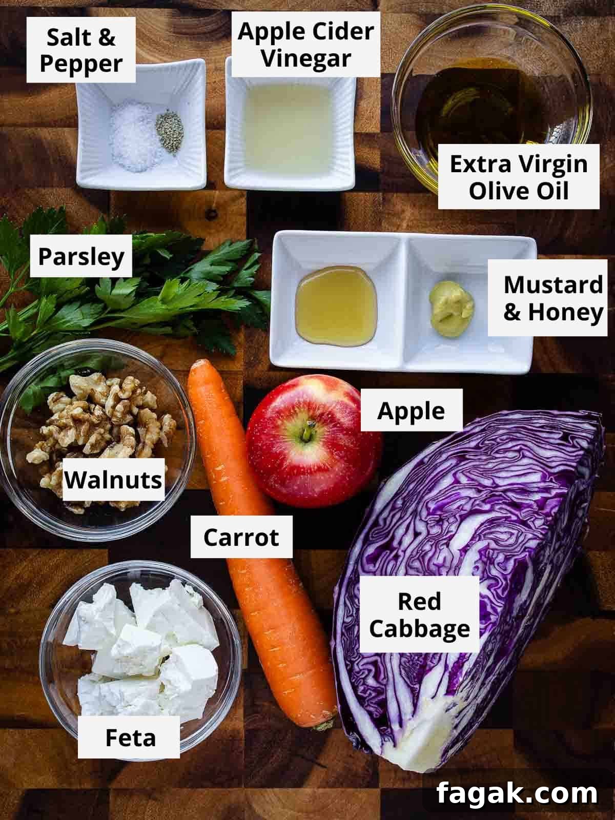 Ingredients for this recipe viewed from above.