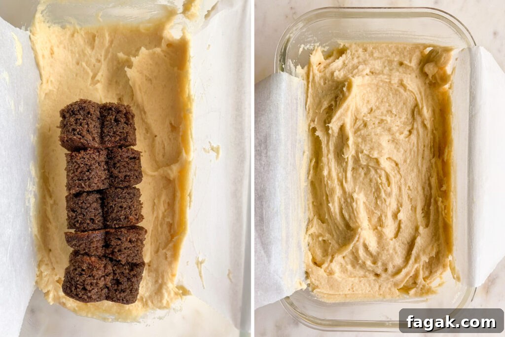 A buttery, mini loaf cake with vanilla cake on the outside and a surprise chocolate heart on the inside!