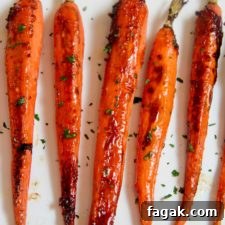 roasted carrots garnished with fresh parsley