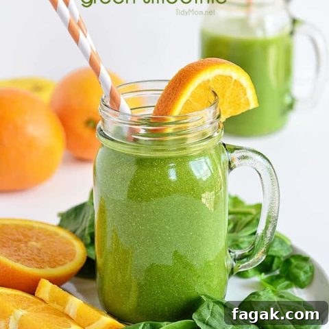 Energy Lift Tropical Green Smoothie recipe at TidyMom.net