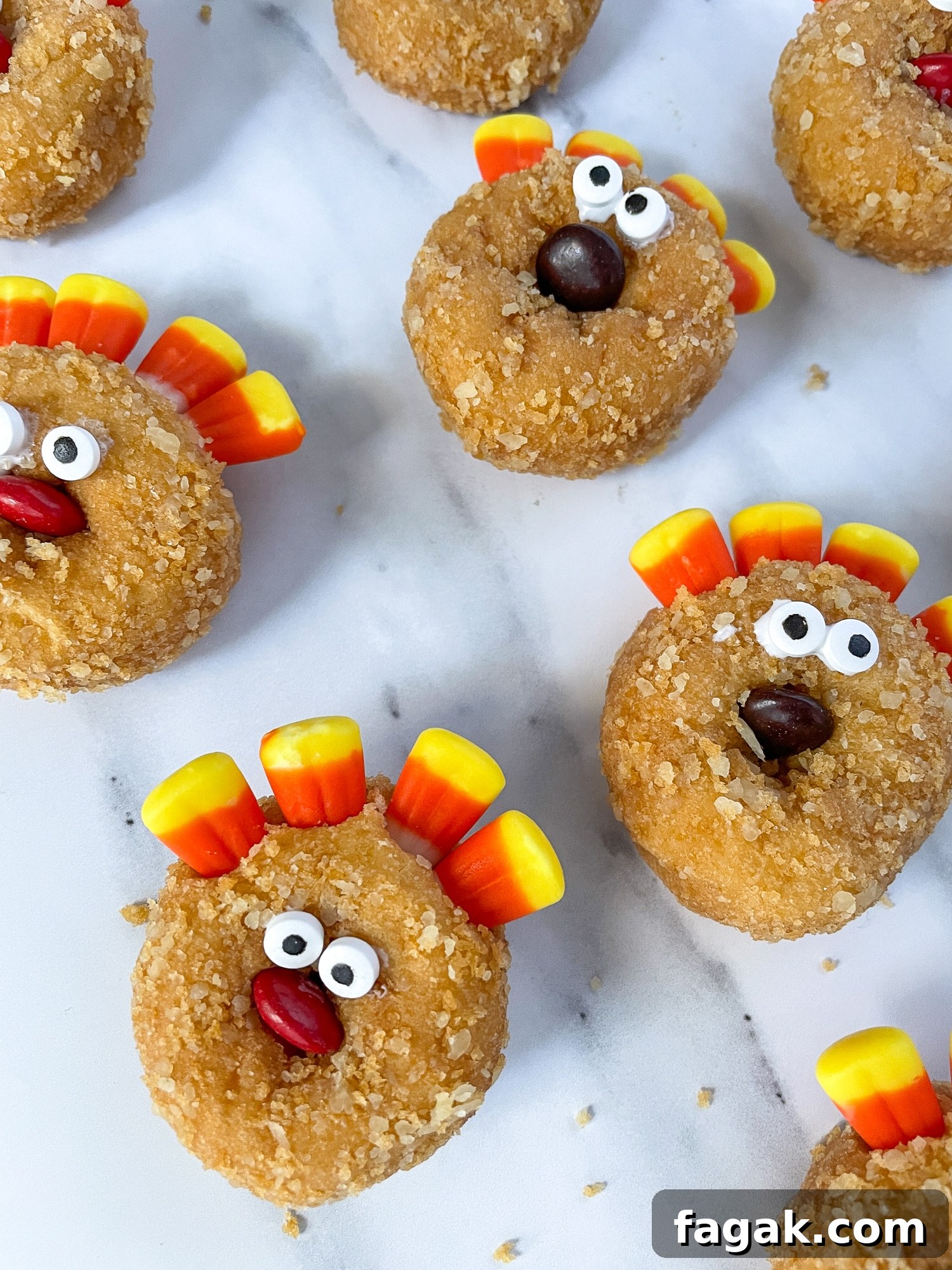 Turkey donuts with M & M nose