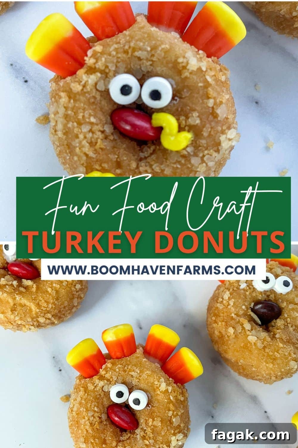 collage image of turkey donuts