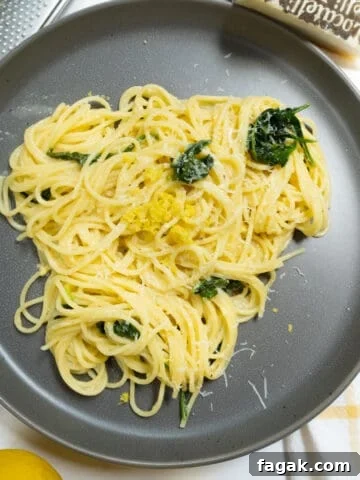 lemon pasta with spinach
