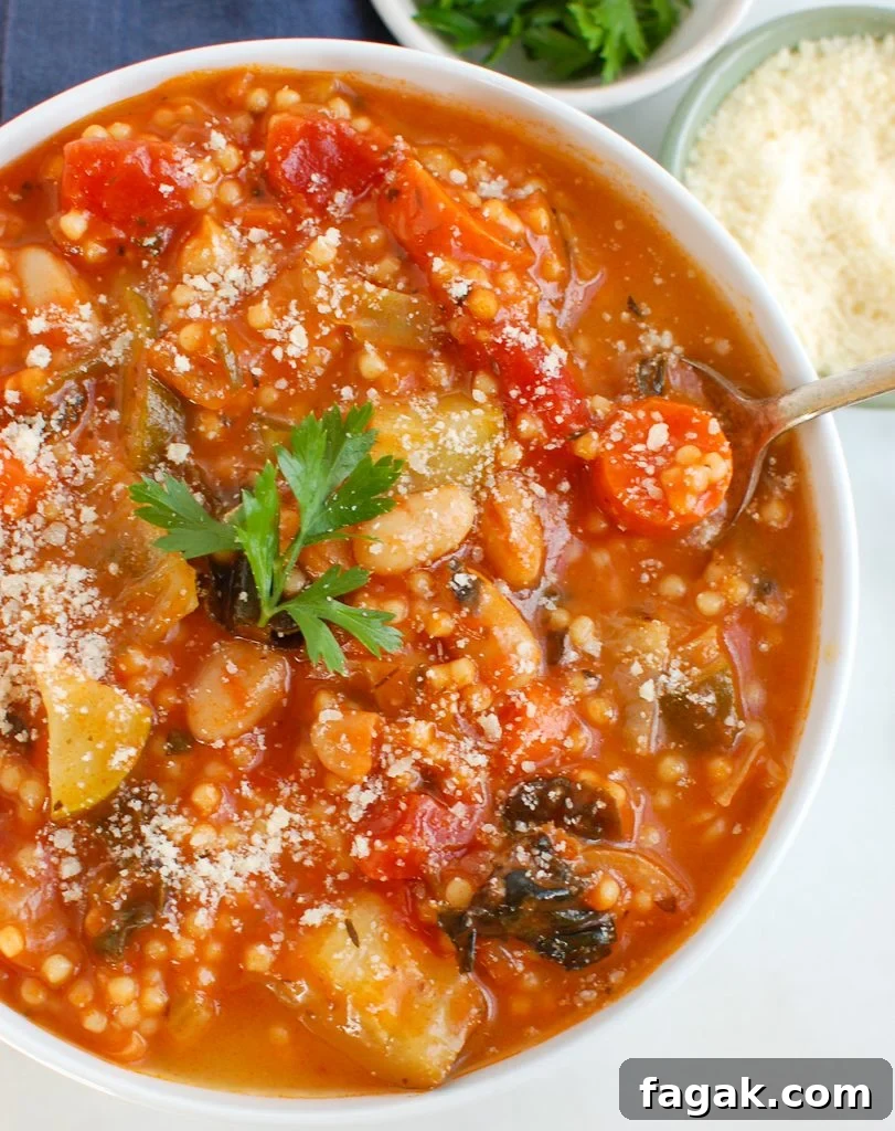 Vegetable Soup with Cabbage with small pasta