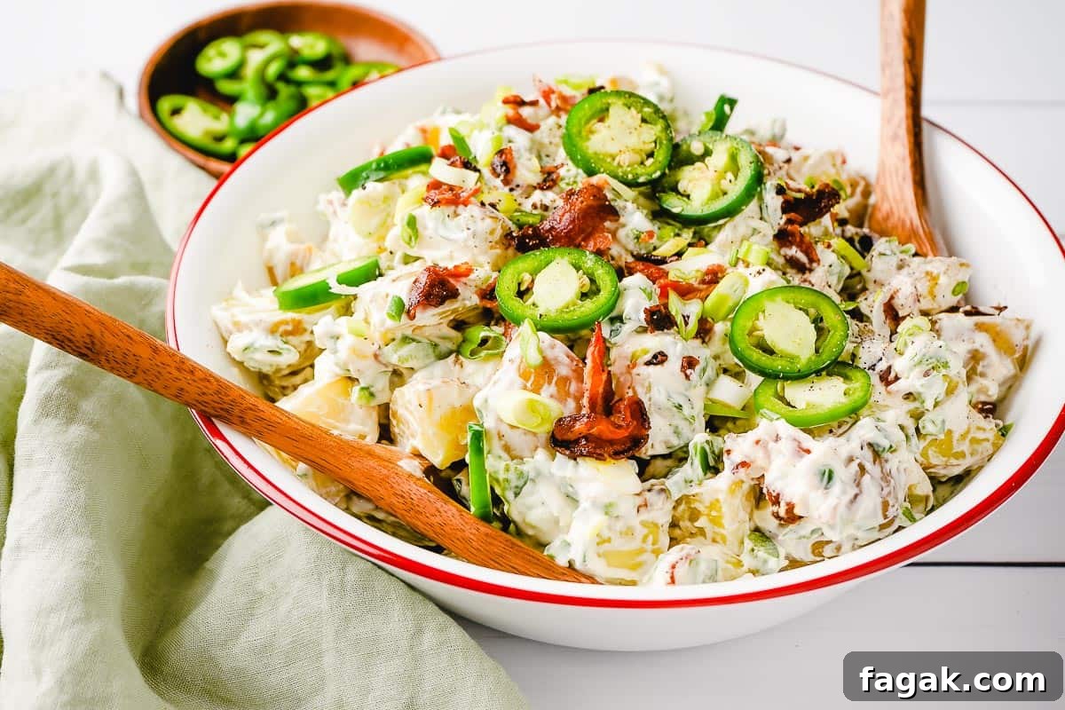 Jalapeno Popper Potato Salad in Bowl