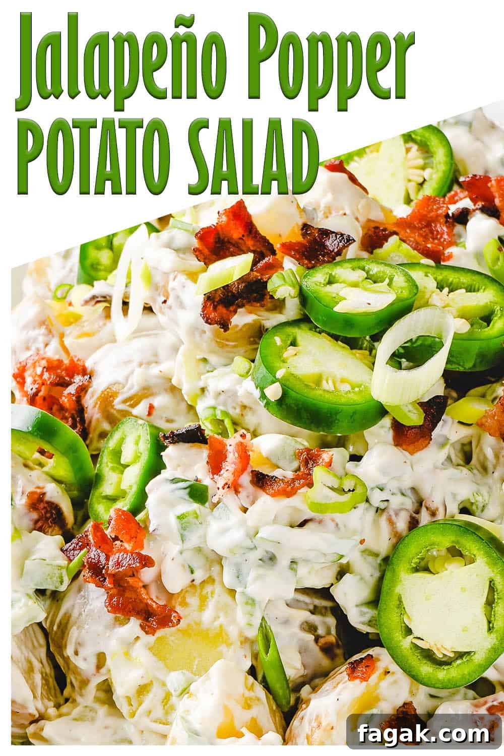 Close up of Jalapeno Popper Potato Salad