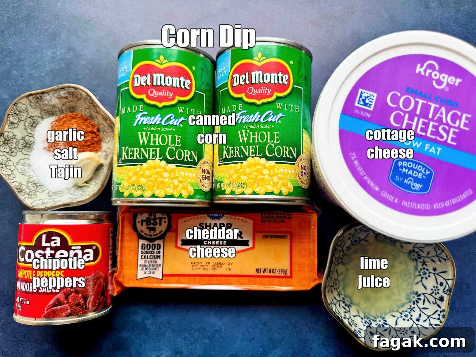 picture of ingredients needed to make corn dip
