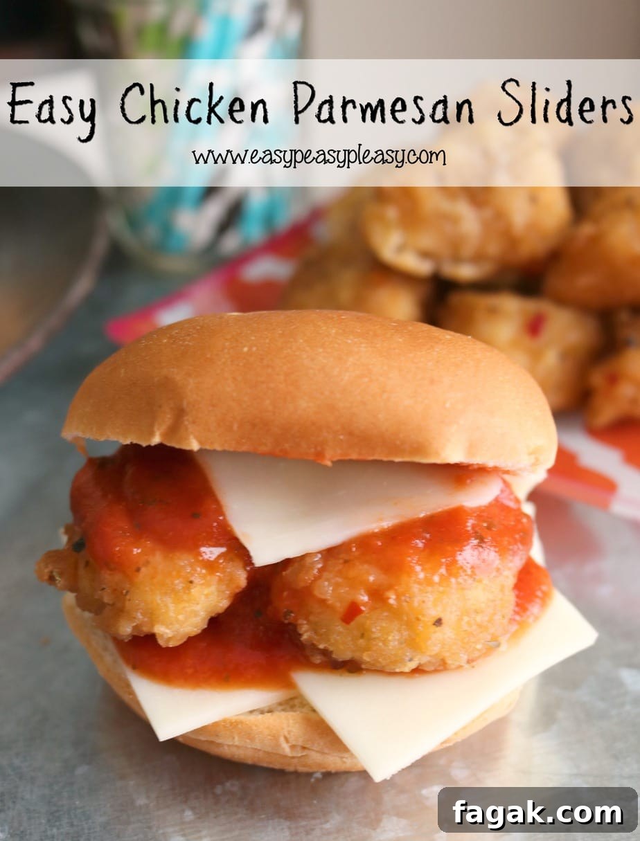 Easy Chicken Parmesan Slider using only 4 ingredients.