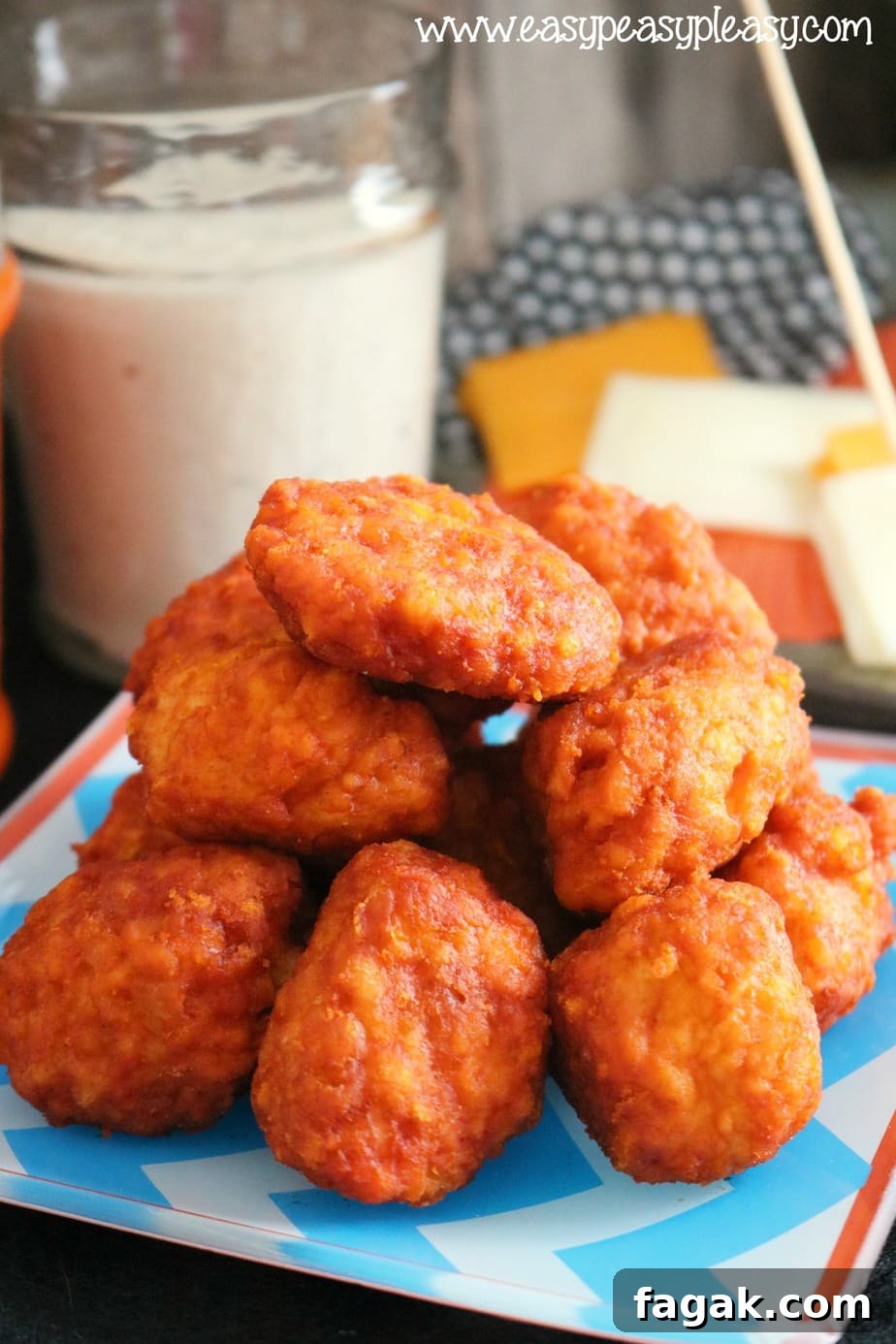 Tyson Boneless Buffalo Chicken Wings are perfect for Buffalo Chicken Sliders!