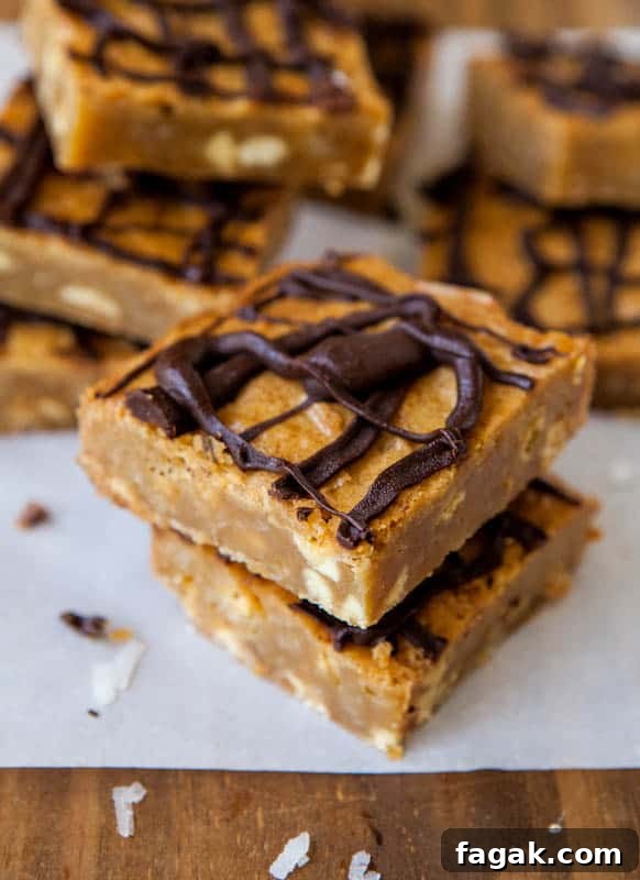 Coconut White Chocolate Chip Blondies