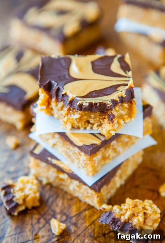Chewy Peanut Butter and Chocolate Cereal Bars