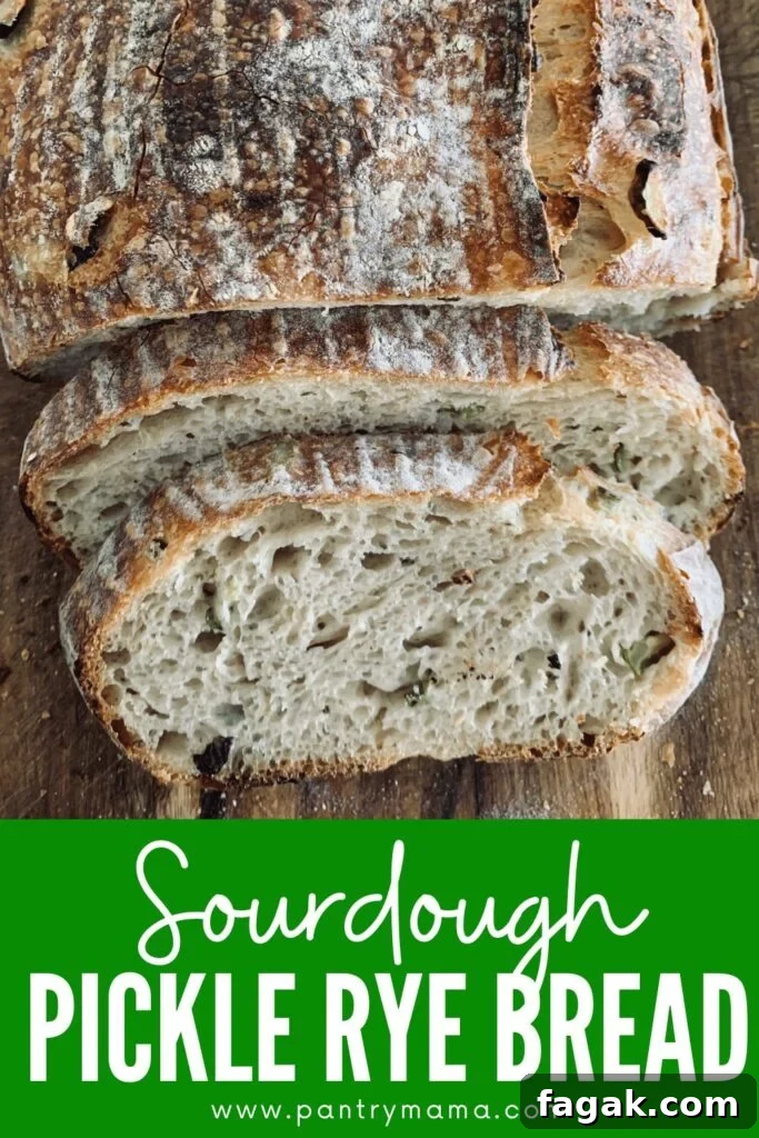 Pickle sourdough rye bread loaf