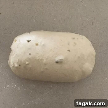 Shaped dough in banneton