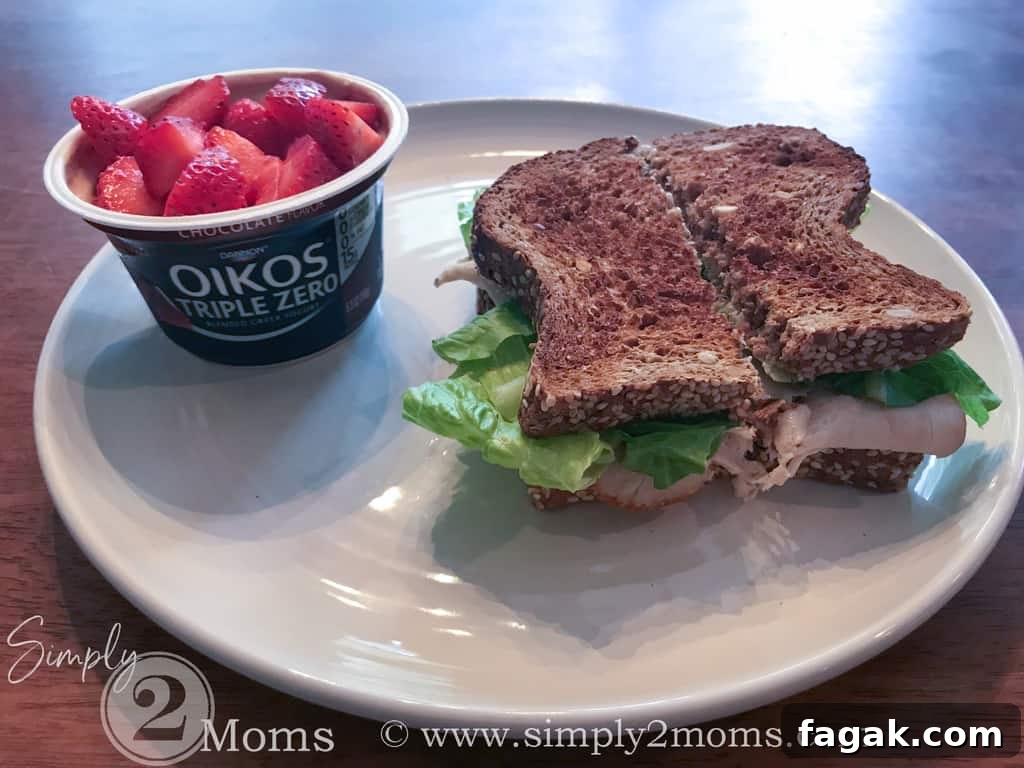 Turkey sandwich and yogurt