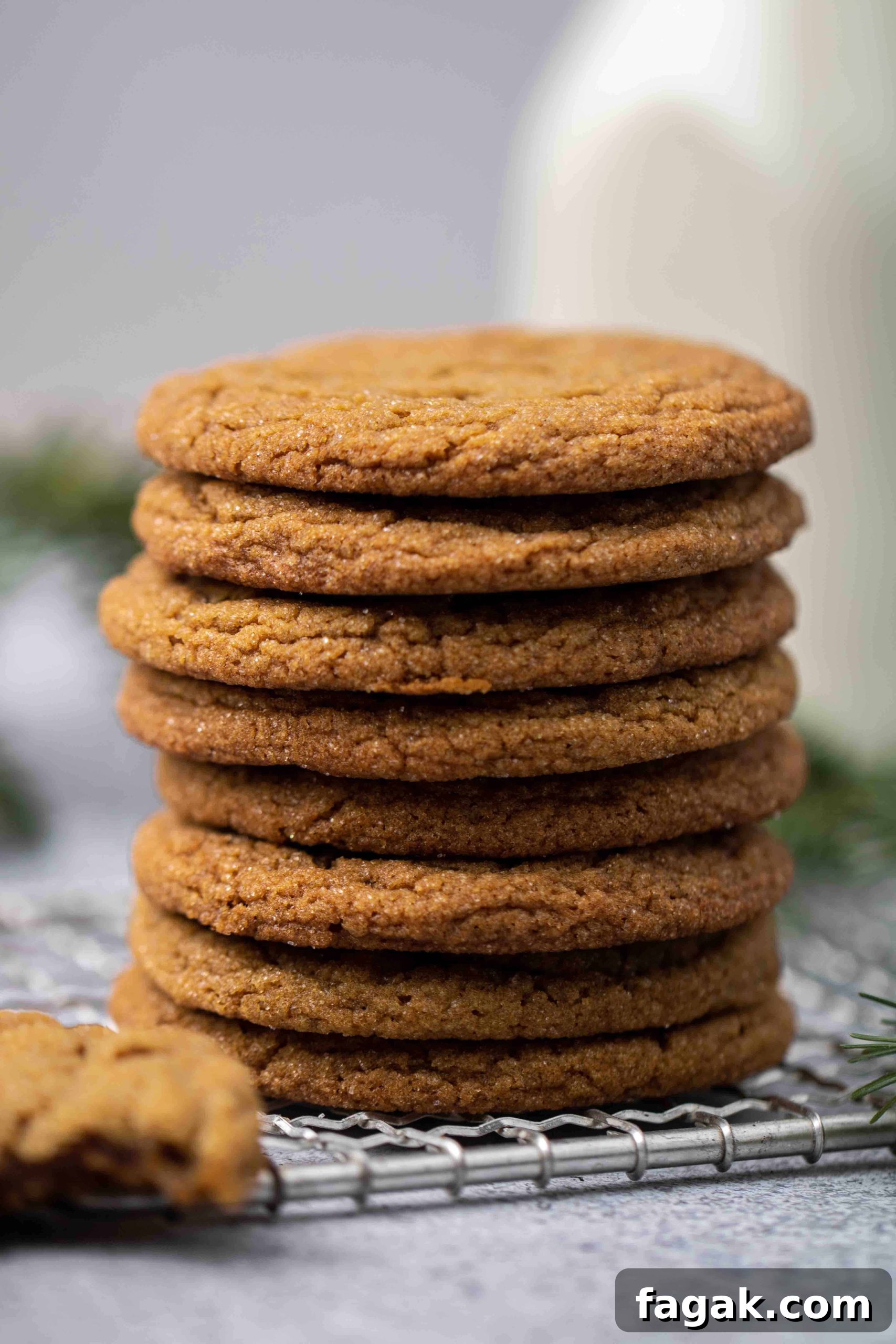 Stack of molasses cookies