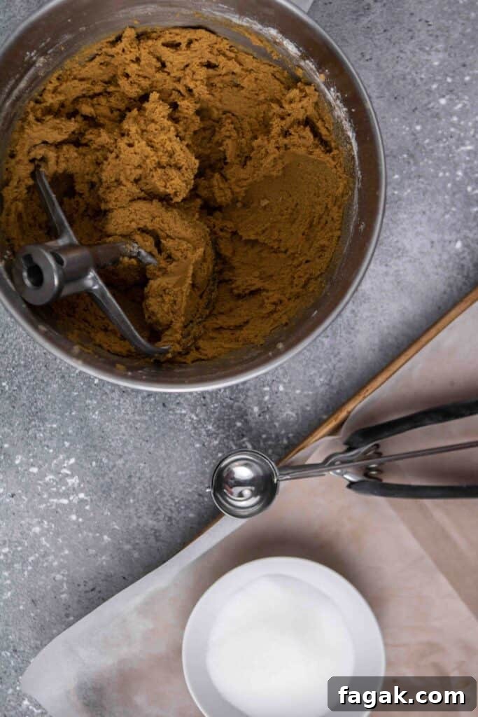 Step by step to make molasses cookies