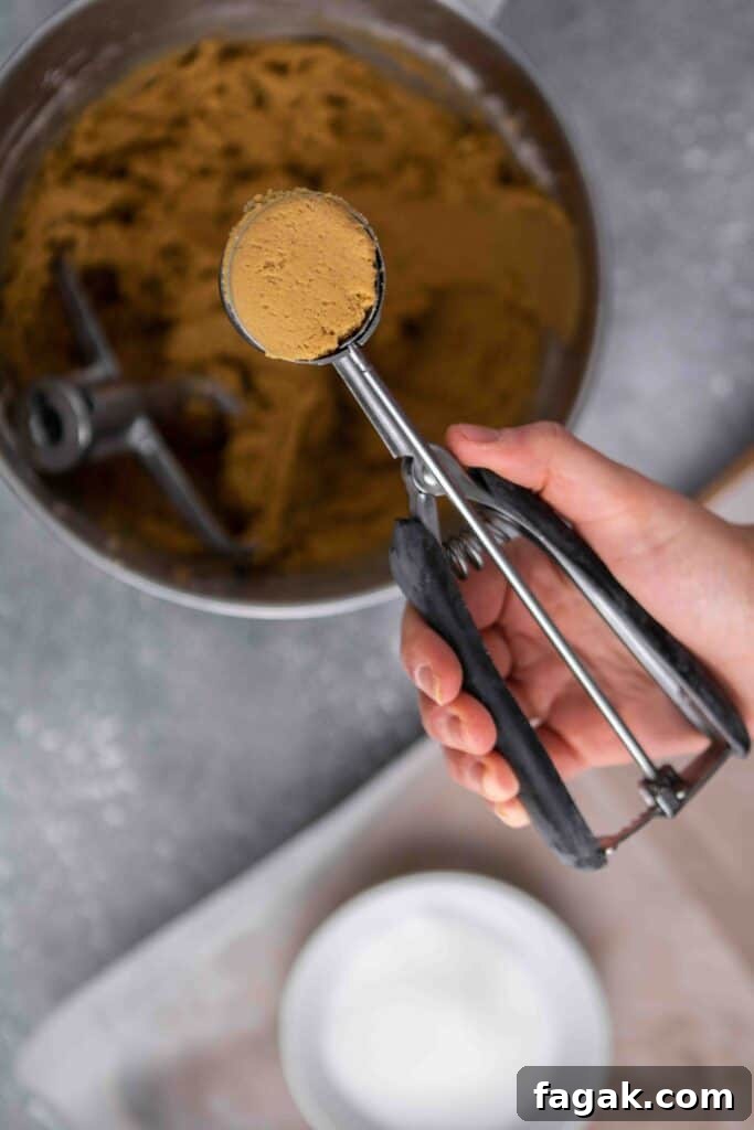 Step by step to make molasses cookies