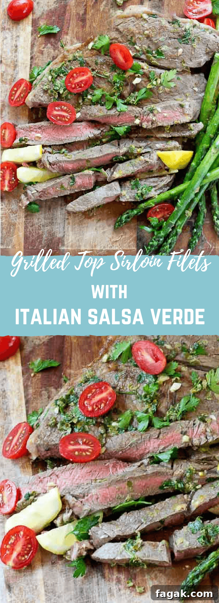 Grilled Top Sirloin Filets with Italian Salsa Verde